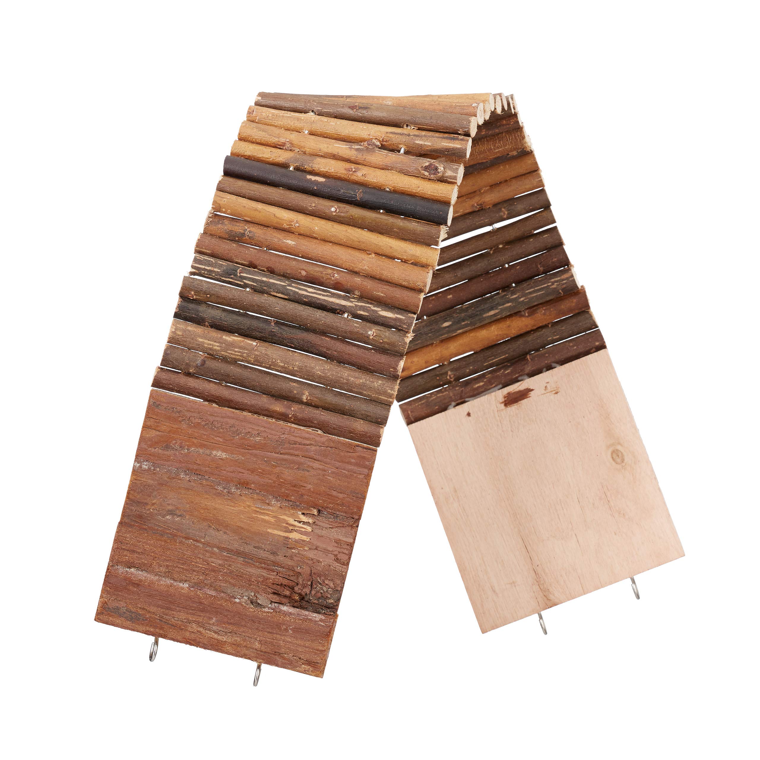 Relaxdays Ponte in legno roditore, set di 10, morbido, occhielli per appendere, scala gabbia, uccelli, Chima, HLP 1,5 x 55 x 10 cm, natura