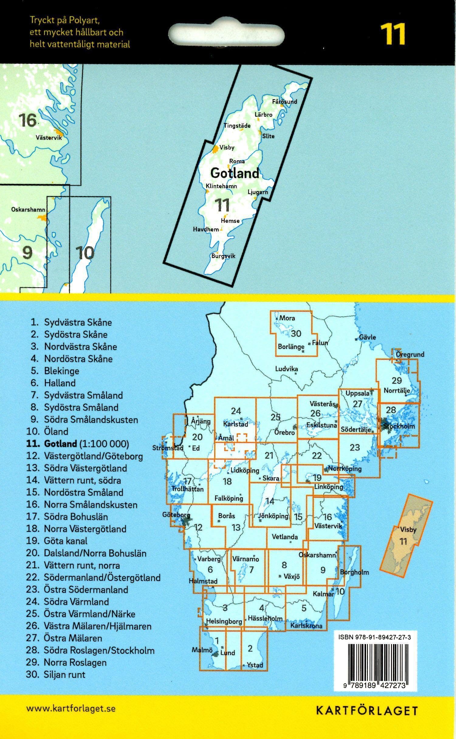 Cykelkartan Blad 11 Gotland 1:100000: Radwanderkarte 11 Gotland 1:100000