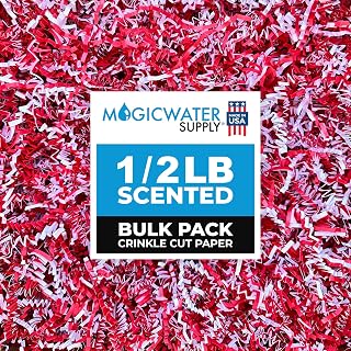 MagicWater Scented Crinkle Cut Paper - 1/2 LB - Peppermint - Perfect for Shredded Paper Filler, Basket Filler, Gift Boxes, Bridesmaid Gifts, Christmas Stuffers & More – For All Occasions