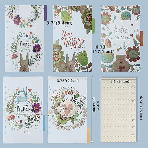 Miniatura 3 de Kit de inserción de planificador A6, plomo de papel para carpeta de 6 anillas, cuaderno de líneas de puntos en blanco para 80 hojas, 160 páginas,