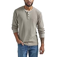 Wrangler Authentics Henley Waffle a Maniche Lunghe da Uomo, Pietra pomice