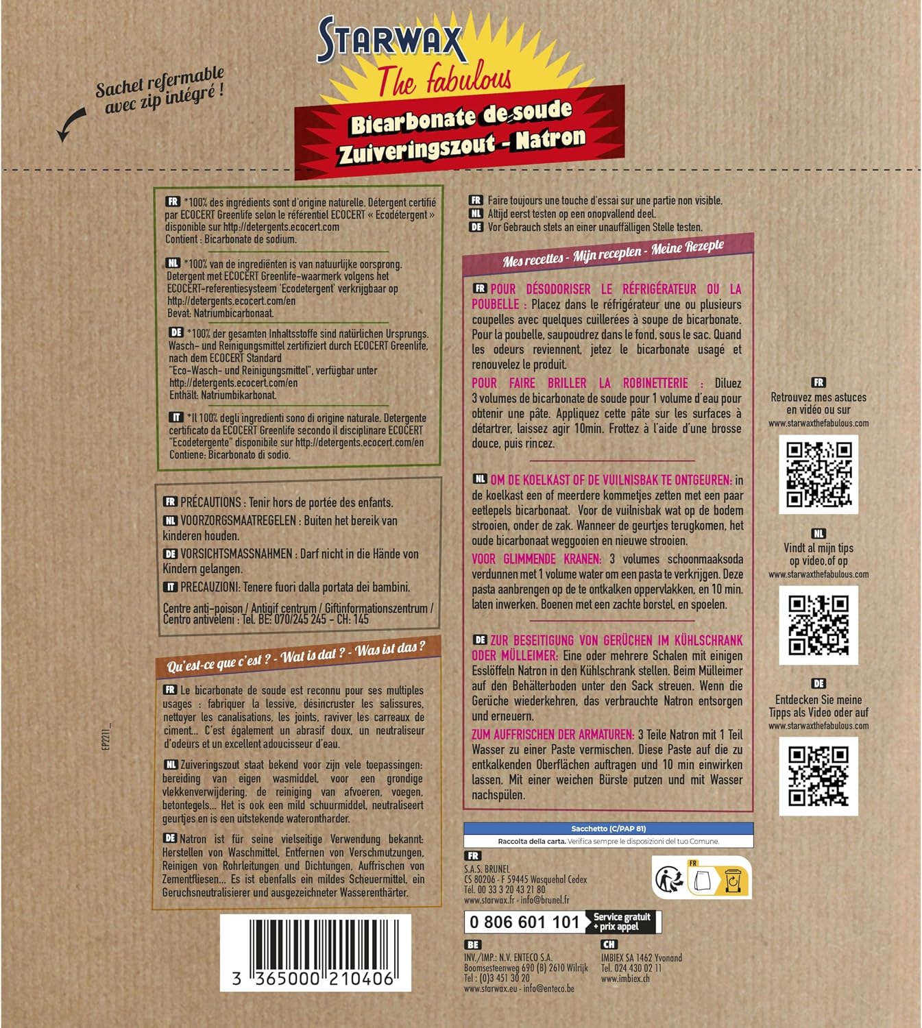 STARWAX FABULOUS Bicarbonate de soude 1kg - Analyse des détails et conception