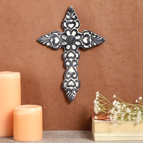 Vista 2 de ARDOUR 9.7 Inch Wall Cross For Home Decor.Metal Hanging Decorative Crosses Wall Decor.Cross For Wall Of Crosses,Religious Home Décor - Distressed