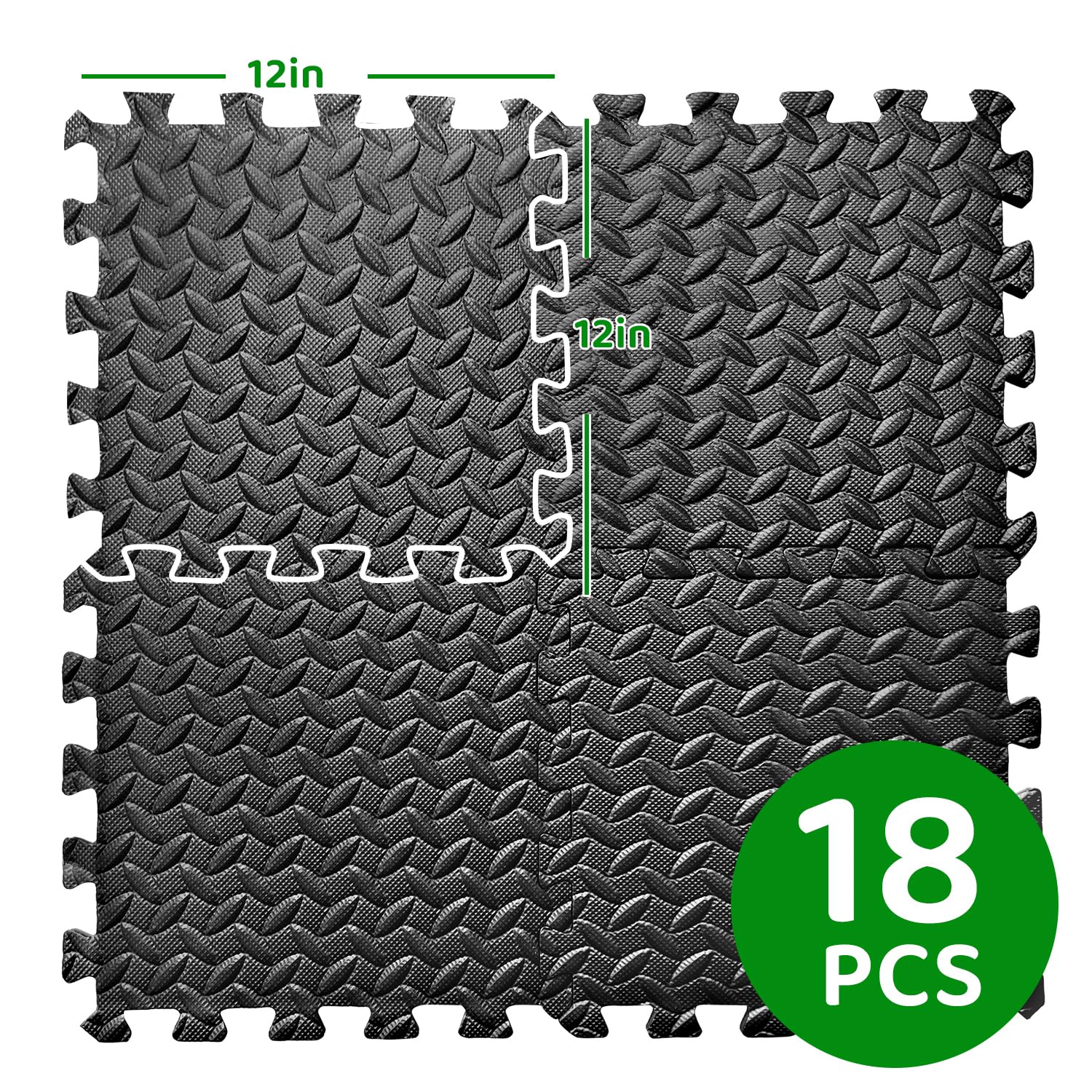 Amazon.com: 3x6 Feet Interlocking Foam Floor Mats (18-Pack) - 0.4