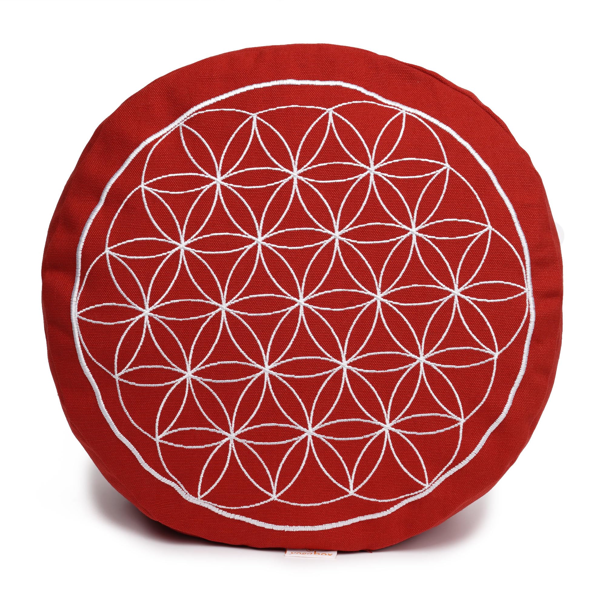 yogabox Coussin de méditation - Motif Fleur de Vie brodé