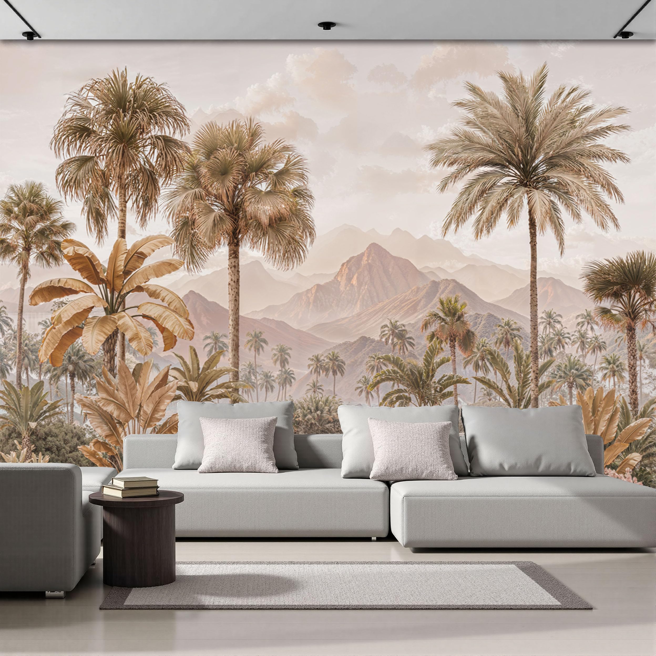 Fotomurales Paisaje Selva Exótica 200 × 140 Cm Xxl Papel Pintado Tejido No Tejido, Palmeras Montañas Lagos Fotográfico Pared Decorativos Murales Póster Para Dormitorio Salón Tv Pared