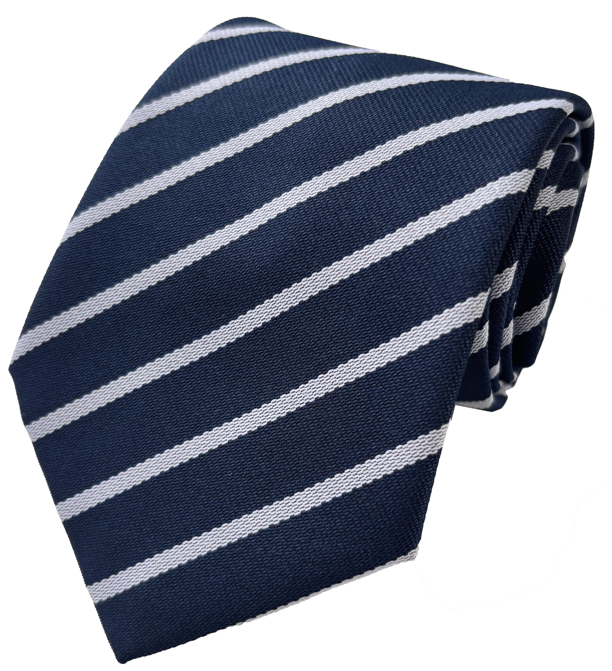 Great British Tie Club School Ties (21 Single Stripe Variations) (Navy & White)
