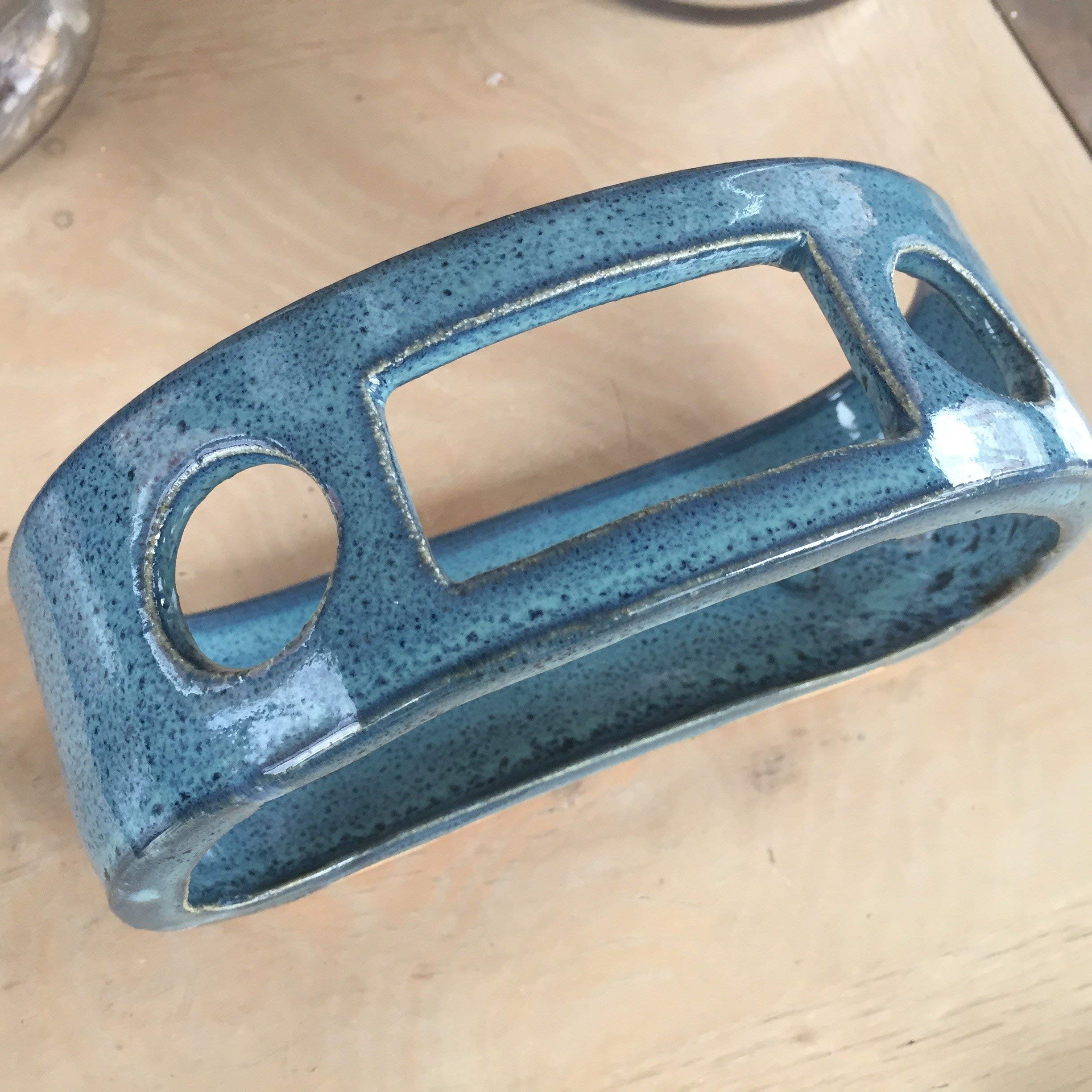 Ceramic Toothbrush and Toothpaste Holder - Peacock Blue FREE SHIPPING