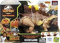 Vista 1 de Jurassic World Camp Cretácico Roar Attack Kentrosaurus Dinosaur Figura de acción de dinosaurio para niños con Attack Roar Bundle con 2 calcomanías