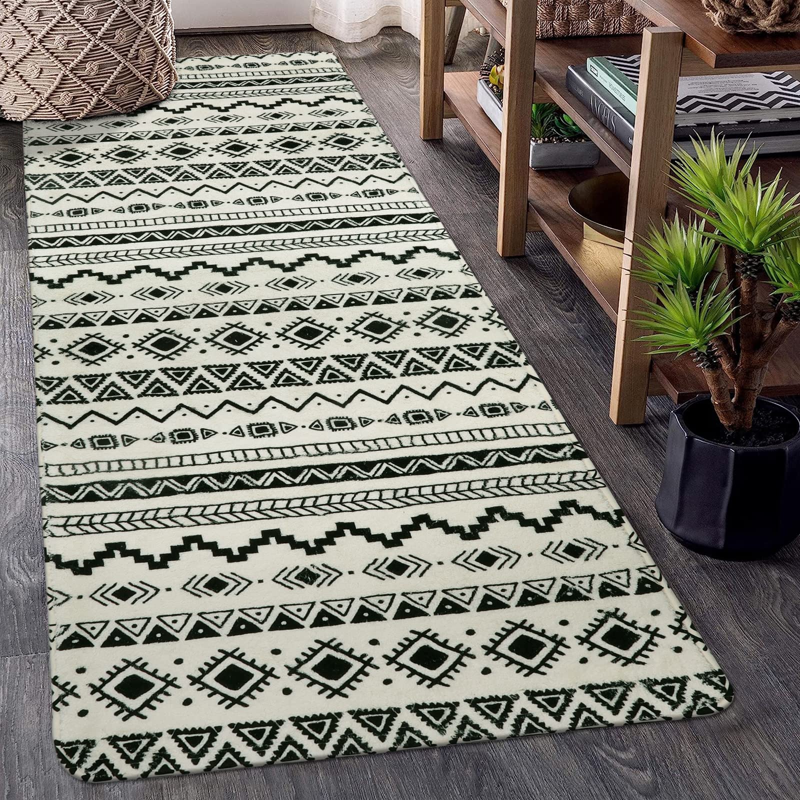 Lahome Boho Hallway Runner Rug 2x6 Kitchen Runner Rugs Non Skid Washable  Laundry Room Rug Non-Slip Geometric Soft Carpet Runner Tribal Distressed