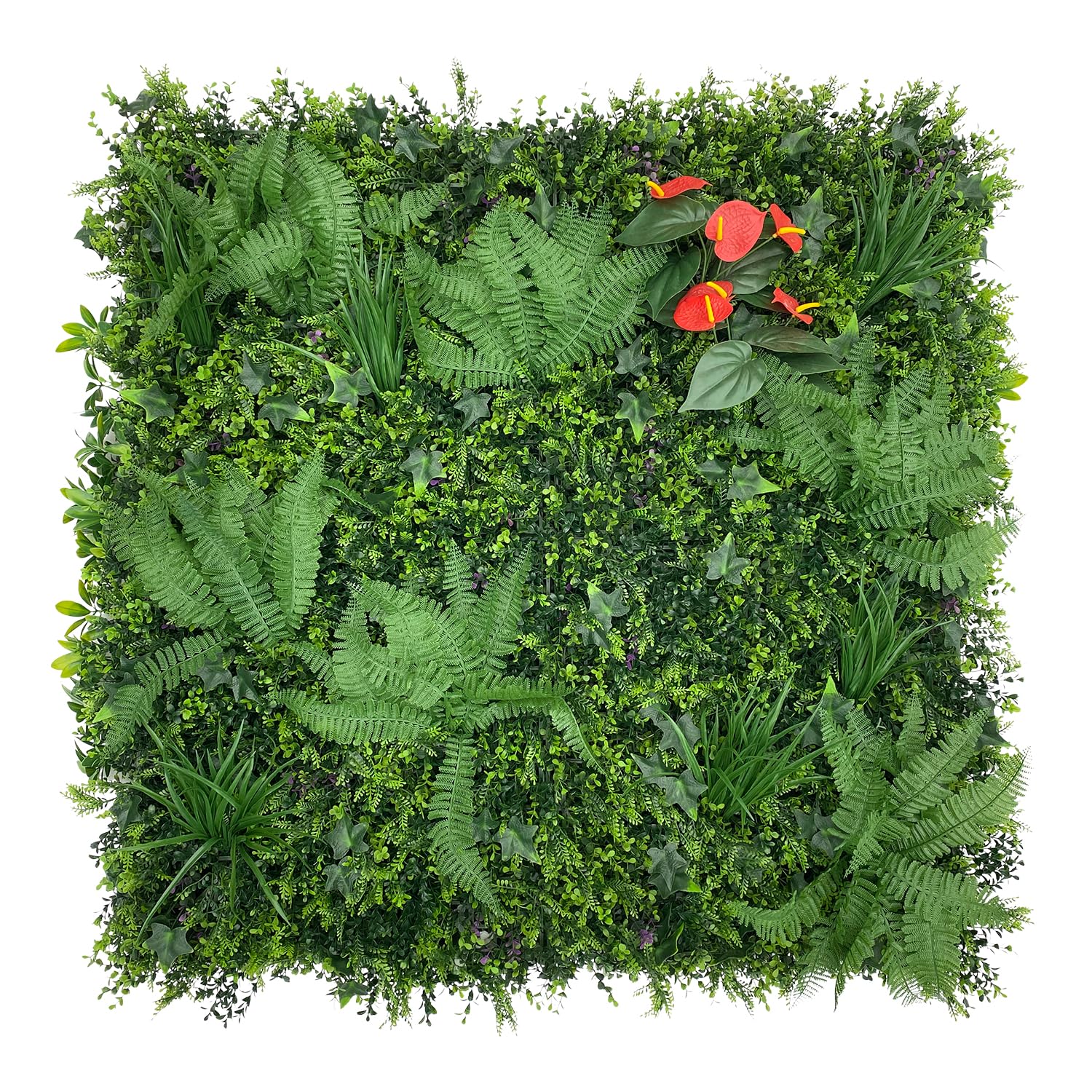 Artificial Plant Flower Living Wall Panels Realistic- Indoor/Outdoor - 1m x 1m Privacy Living Wall Fence Screening (PQ5)