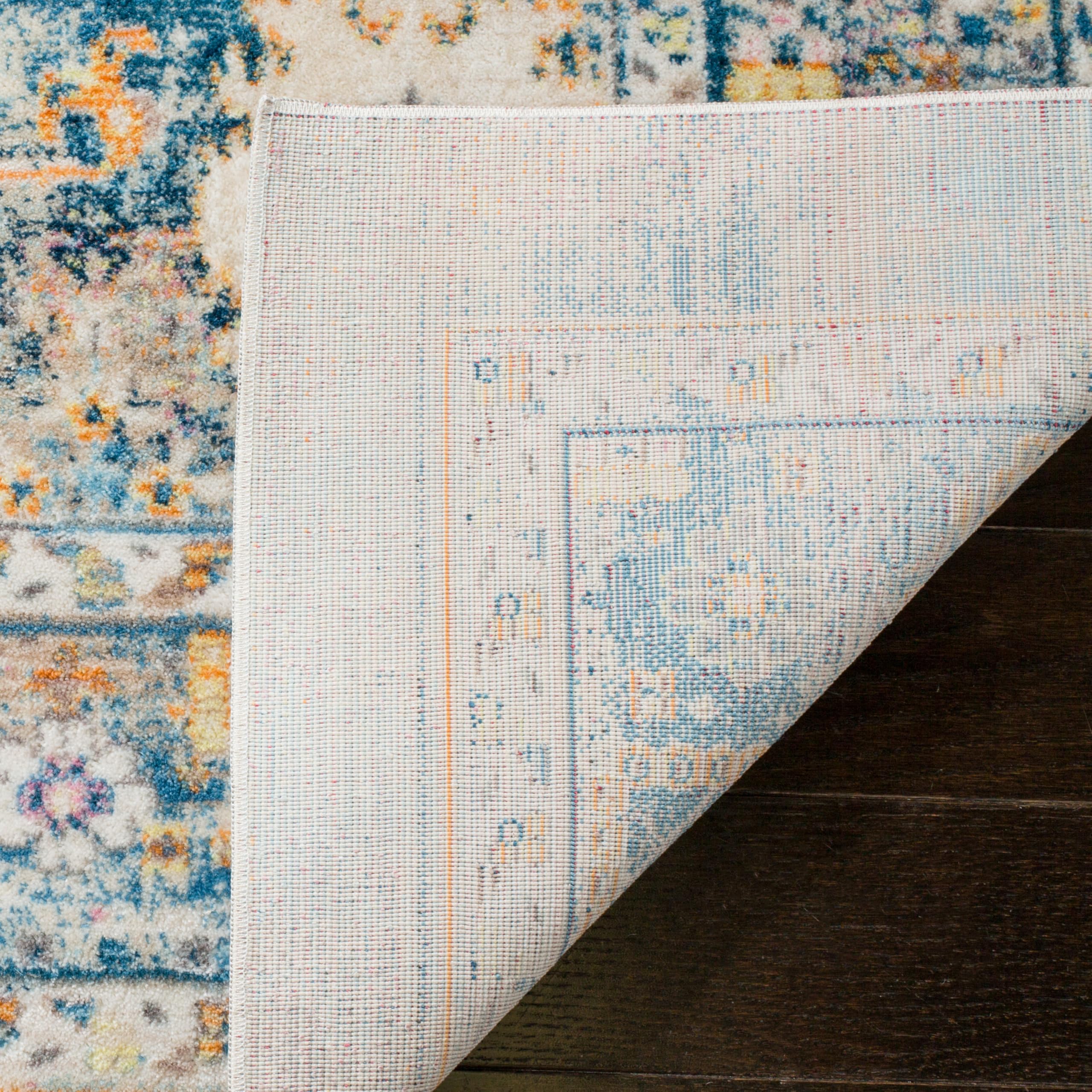 SAFAVIEH Claremont Collection Accent Rug - 3'3" x 5'3", Blue & Gold, Oriental Distressed Design, Non-Shedding & Easy Care, Ideal for High Traffic