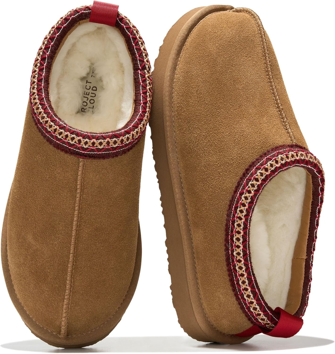 Project Cloud 100% Genuine Leather Shearling Slippers for Women (Nerita) | Australian Fur Lining Memory Foam Insole Non Slip EVA Sole Fuzzy Plush House Shoes Warm Cozy Indoor Footwear Everyday Comfort