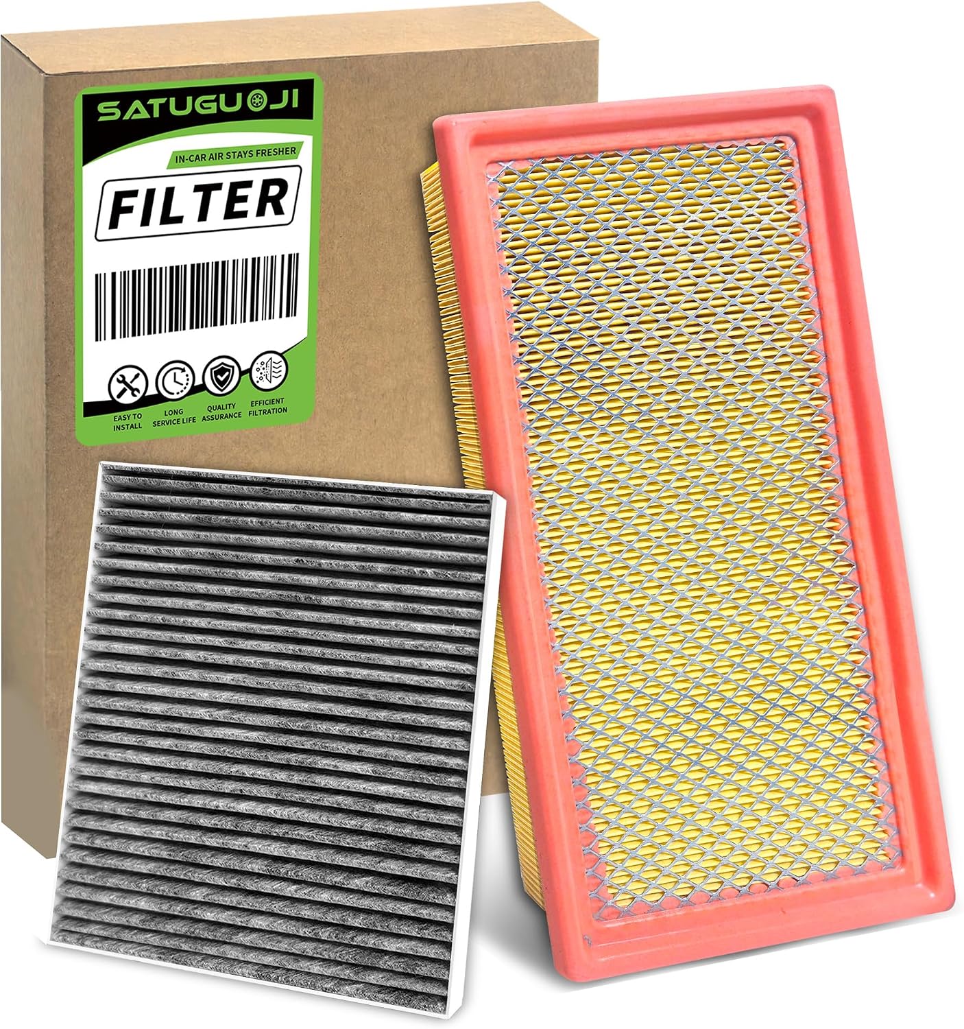 Engine & Cabin Air Filter Set Fit for Explorer 2012-2019, Explorer sport 2017-2019, Police Interceptor Sedan 2013-2019, Replaces AE9Z-19N619-A, 7T4Z-9601-A, FP68, CF11176