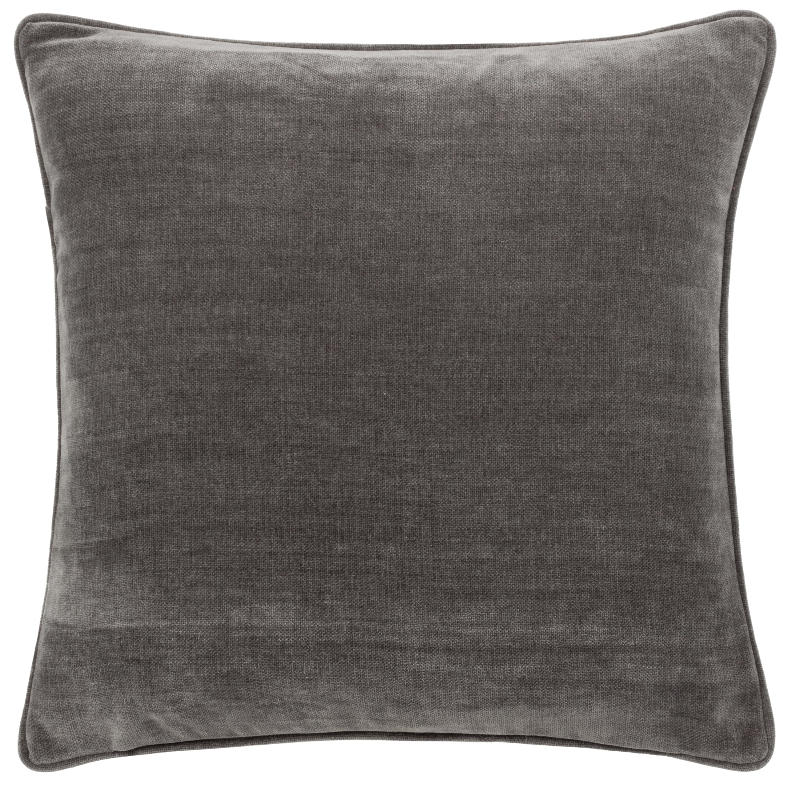 Yard Furn Heavy Chenille Polyester Filled Cushion – Luxury Soft Velvet Piped Decorative Cushion (Charcoal - 50x50cm)
