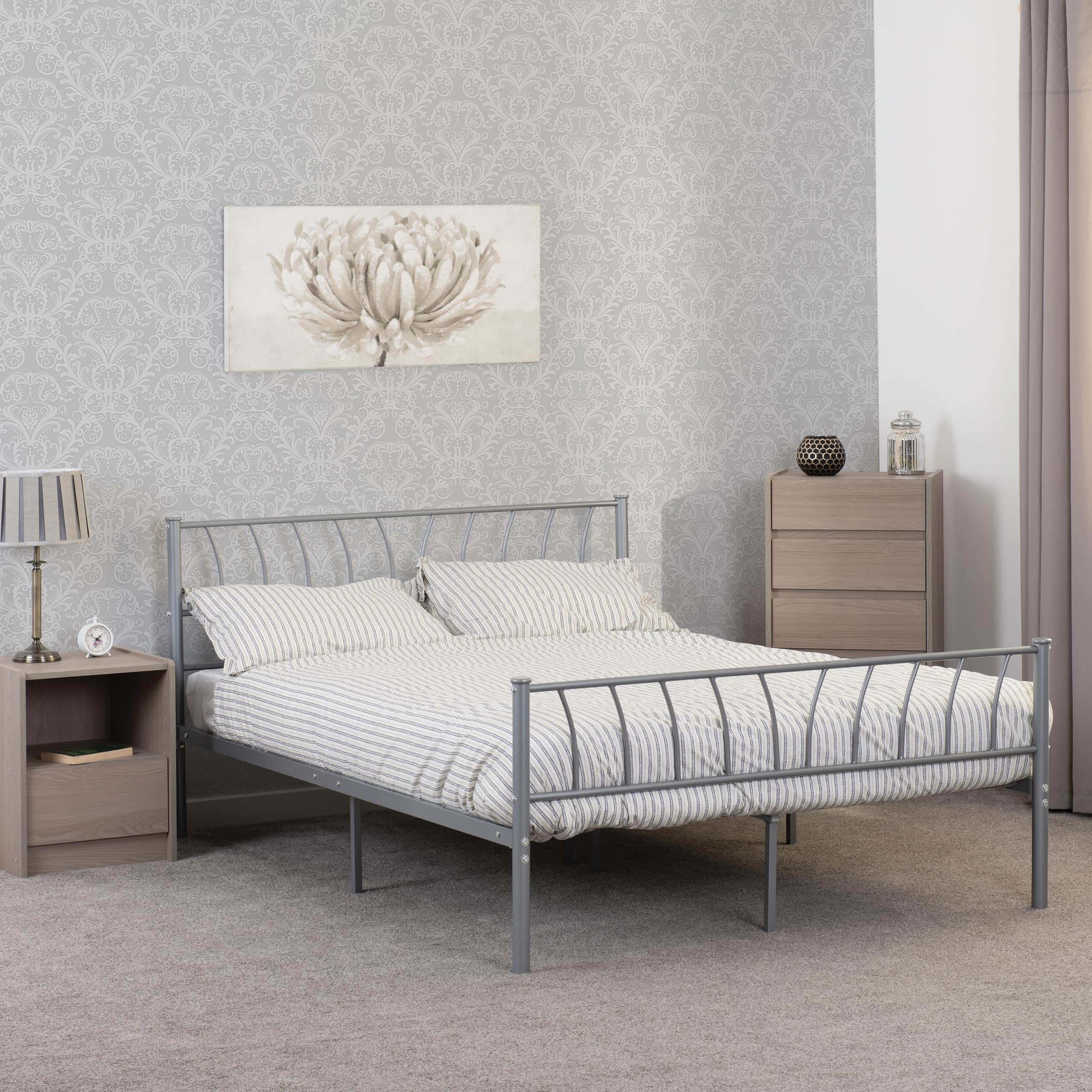 Seconique - Bed Frame - Double - Silver