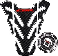 Vista 1 de Aspecto de carbono real, tapa de tanque de gasolina de combustible, almohadilla protectora, calcomanías de almohadilla de tanque, protector