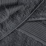 Elvana Home Ultra Soft 6 Pack Cotton Towel Set, Contains 2 Bath Towels 28x55 inch, Hand 16x24 inch & Wash Coths 12x12 Ideal Everyday use, Compact Lightweight - Charcoal Grey 12'' x
