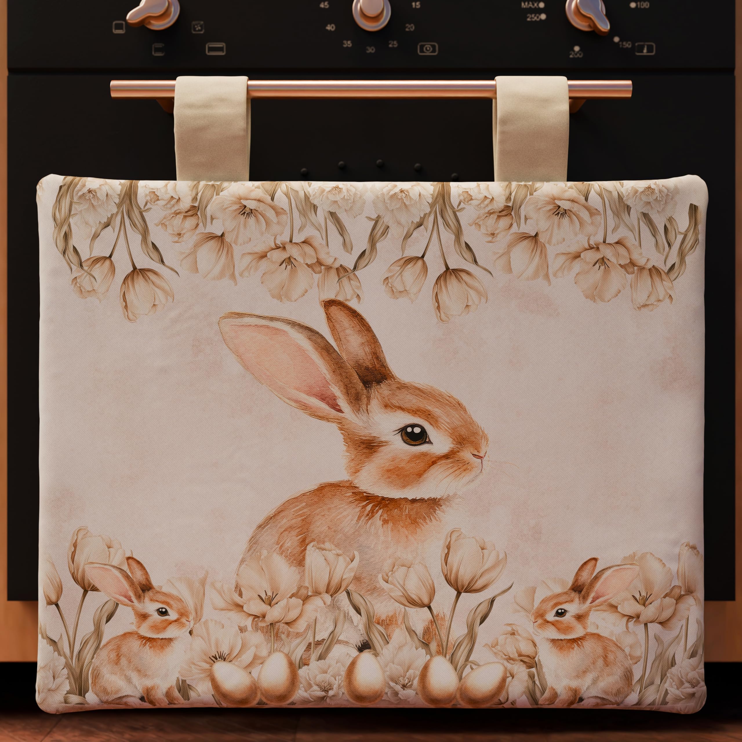 PETTI Artigiani Italiani - Easter Oven Cover, Easter Kitchen Oven Cover, Modern Oven Cover for Easter in Digital Print, 100% Made in Italy