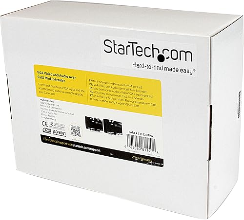 Miniatura 6 de StarTech.com Extensor de Vídeo VGA a través de Cat5 Serie ST121 - Hasta 500 pies - 492.1ft - Extensor VGA a través de Cat 5 - 2 Local y 2 Remotos