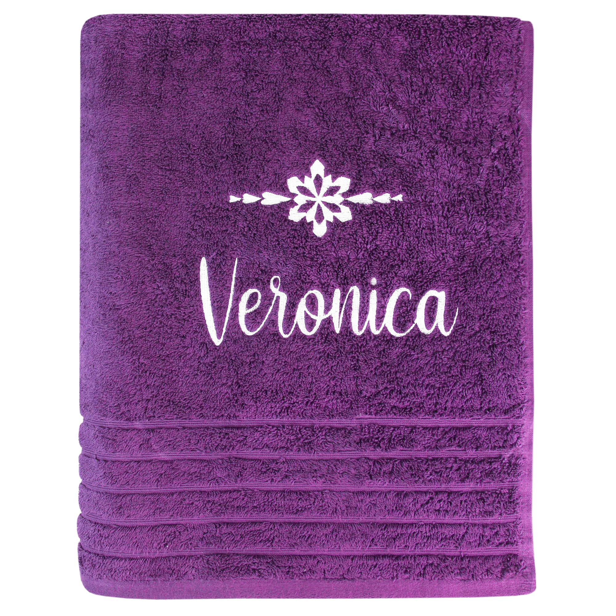 TeddyTs Personalised Purple Snowflake Design Super Soft Cotton Bath Towel