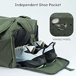 Sac de gym avec compartiment de chaussures et poche humide Cabriolet sac et sac à dos de gym 2 Supports de bouteilles Sac à dos polyvalent Weekender -Dark Green pour homme