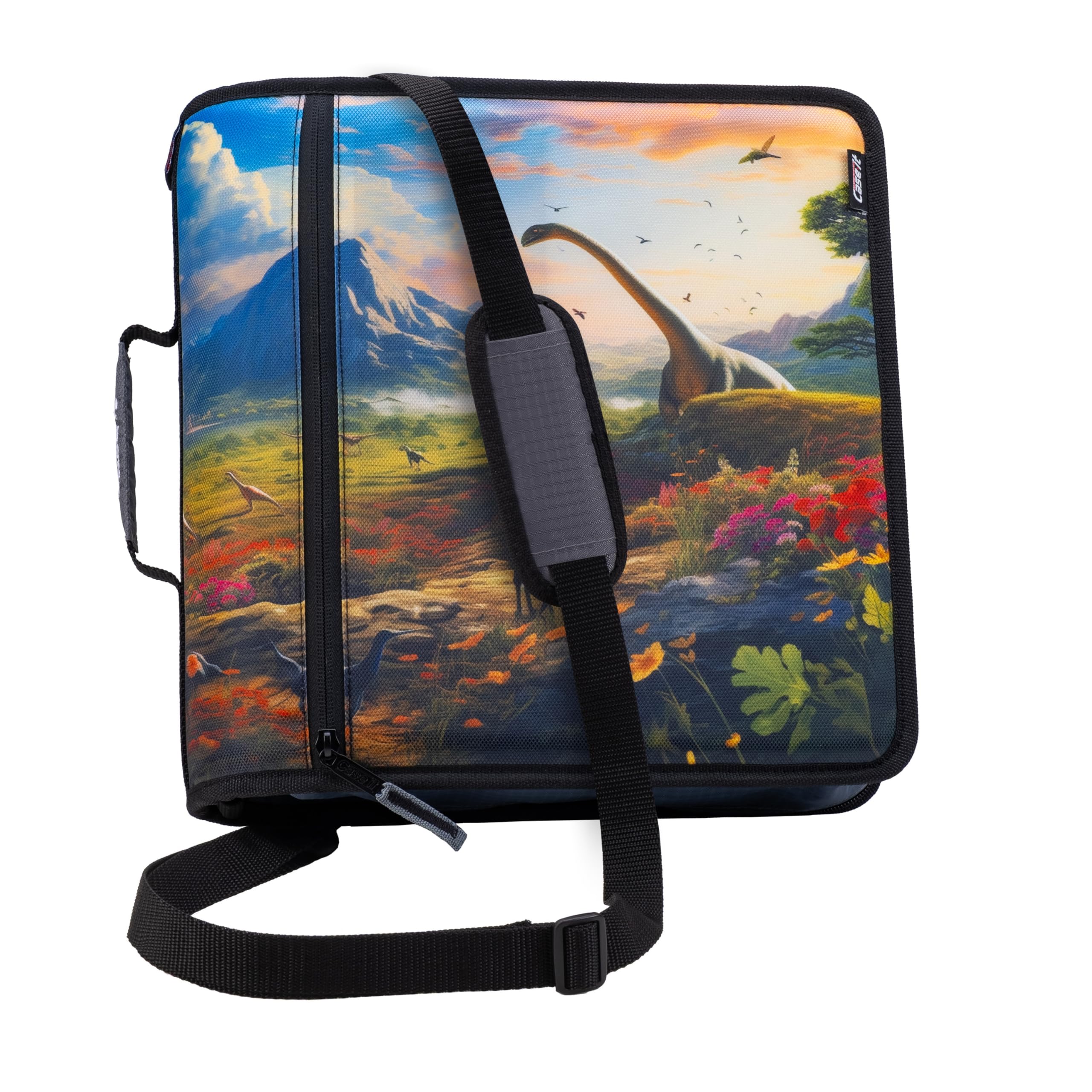 Case-it The Print Mighty Zip Tab 3" O Ring Binder with Zipper, 5 Colours, Multi Pockets, 600 Sheets, with Strap