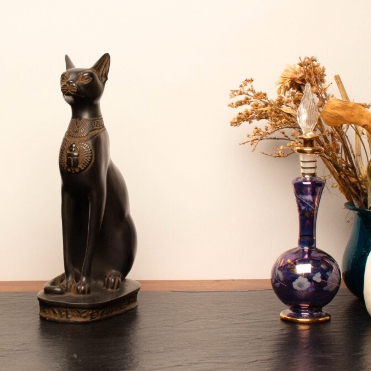 Estatua Diosa Bastet Gato Egipcio 8 in Negro miniatura 7