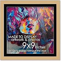 Vista 27 de Marco de madera negra de 9 x 9 pulgadas con paspartú blanco Con paspartú de 12 x 12 a 9 x 9 pulgadas Protector inastillable acrílico UV