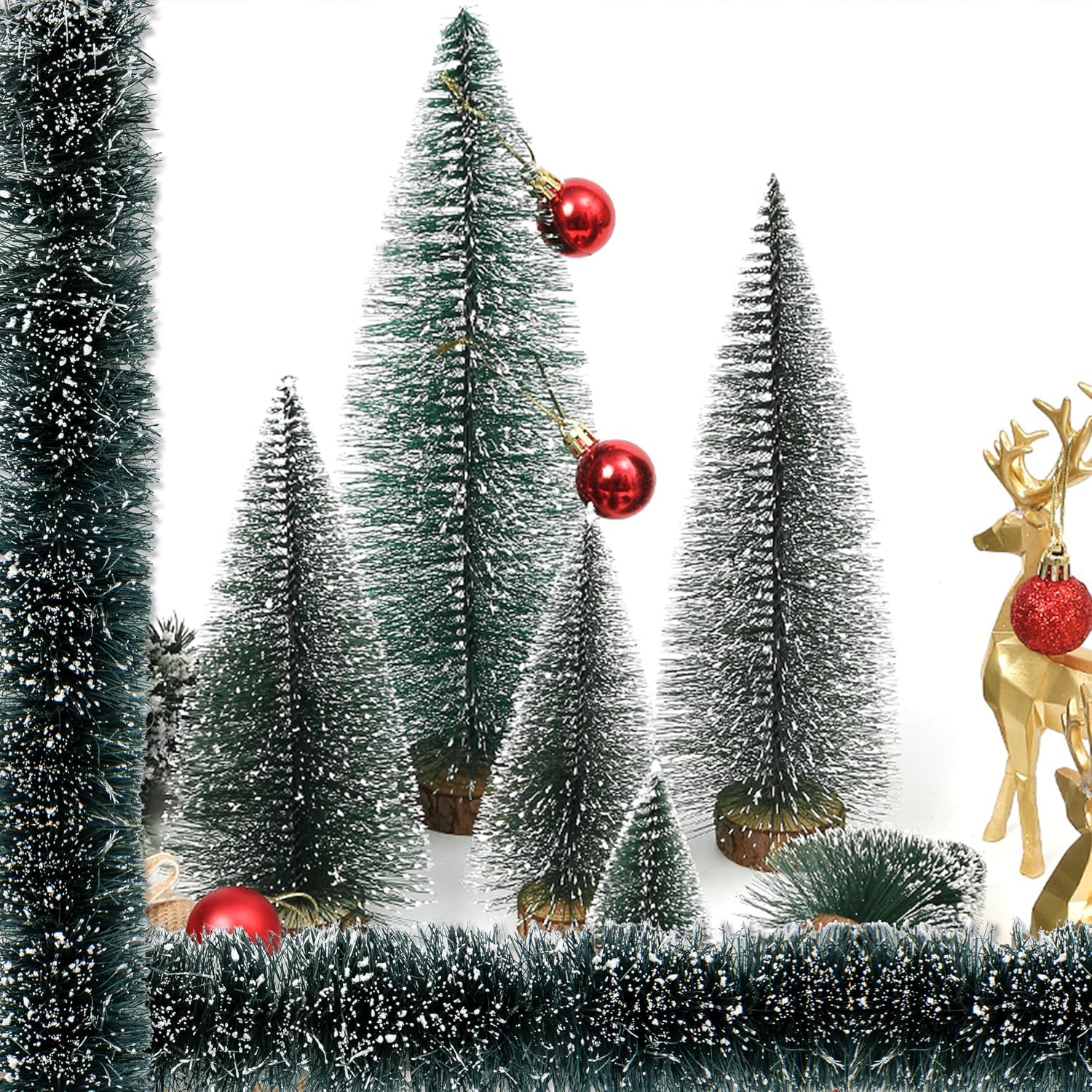 Suitable for All Your Christmas DIY, The Village Series Flexible Sisal Hedge, Can Be Shaped to Suit Your Landscape, 12 inches Long?One Pack of Four