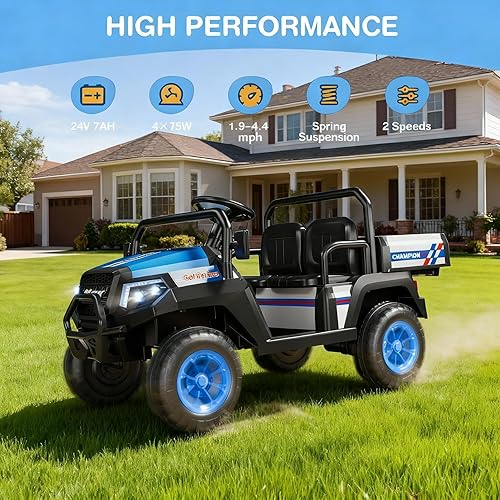 Miniatura 2 de R8 Apex - Juguetes de paseo de 24 V para niños grandes, auto 4WD con control remoto, auto eléctrico UTV de 2 plazas, cama de maletero de camioneta,