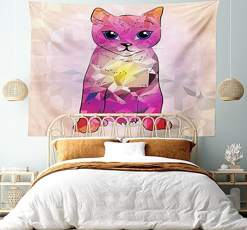 Miniatura 78 de Ambesonne Tapiz de fiesta de los años 70, caja retro en arte pop, música de baile, composición colorida impresa, para colgar en la pared para