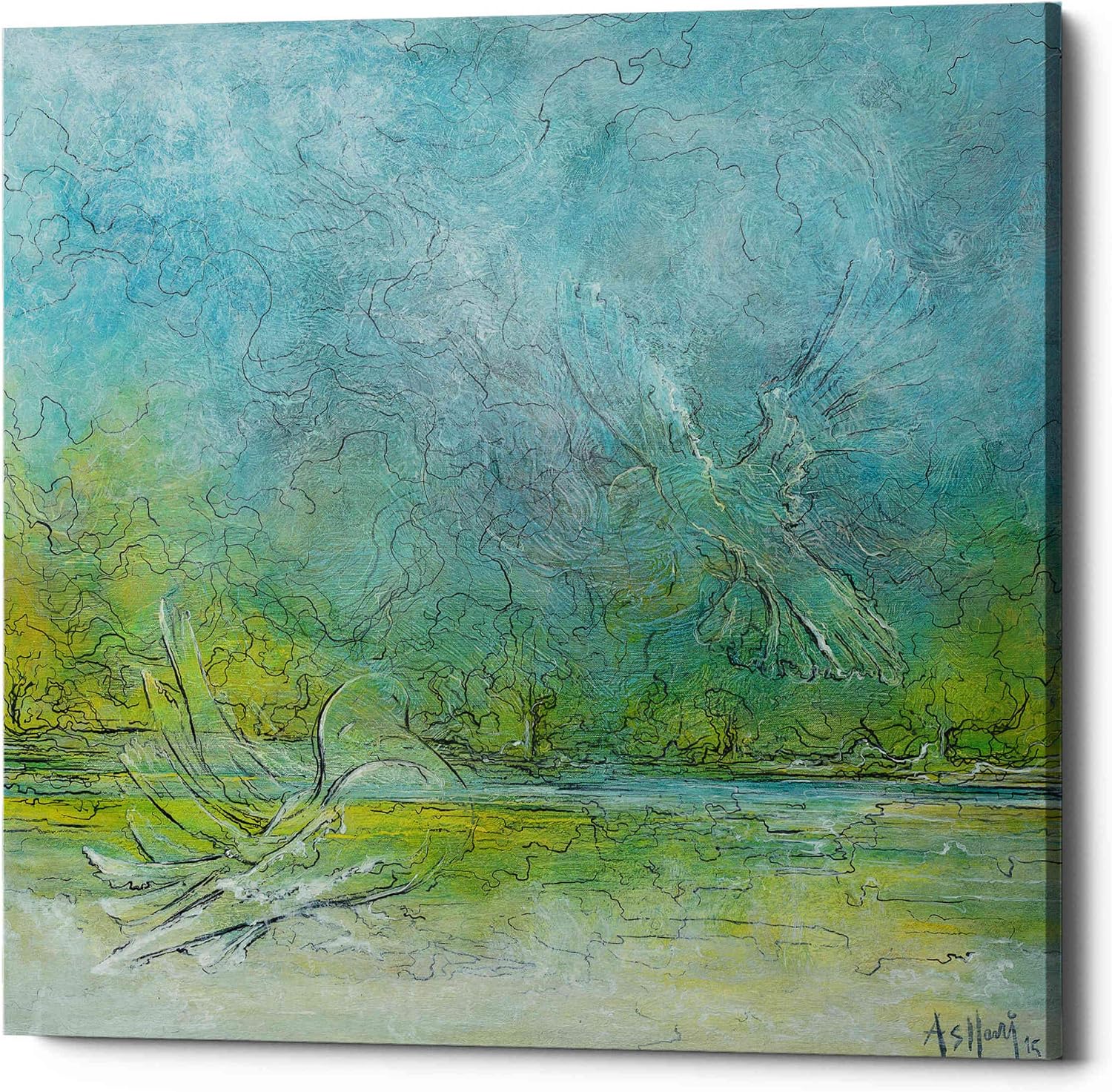 Epic Graffiti 'Freedom' by Samedin Asllani, Canvas Wall Art, 12"x12"