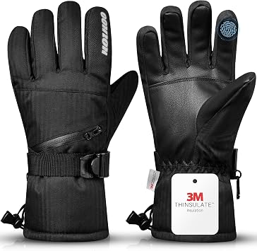 Snow Gloves - 3M Thinsulate Waterproof Winter Snowboarding Gloves for Men & Women, Ski Glove for Cold Weather