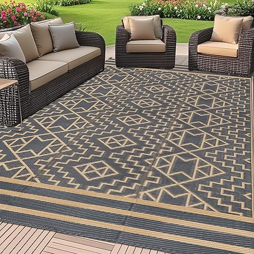 Miniatura 172 de SAND MINE Alfombras reversibles, alfombra de paja de plástico, alfombra de área moderna, alfombra de pavimento grande y alfombra para exteriores