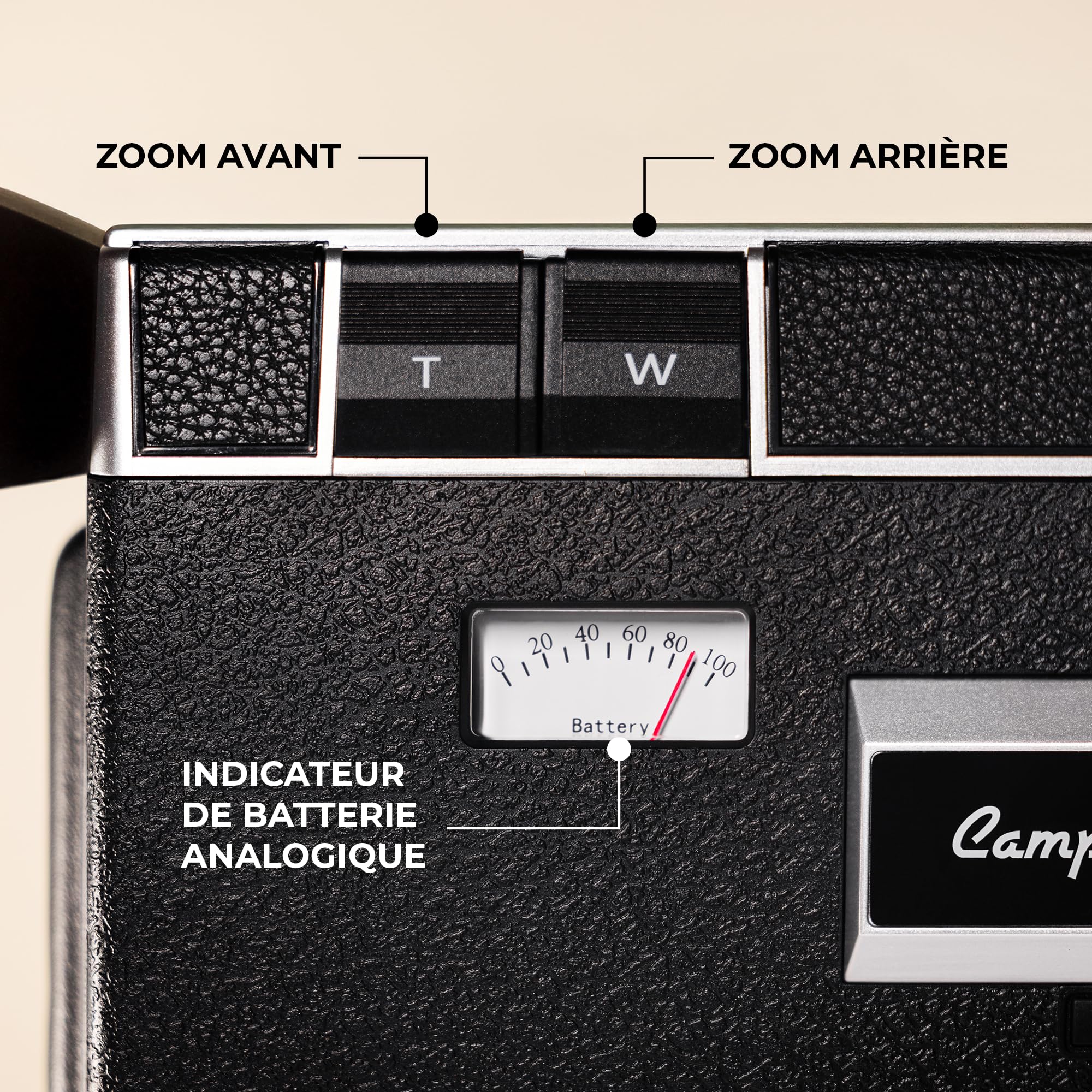 Camp Snap CS-8 Videocámara Digital - Grabadora de vídeo 2.7K para Youtube, Cámara sin Pantalla, Zoom Digital 8X, con 5 Filtros Película Personalizables, Tarjeta SD Incluida y Batería Recargable USB-C