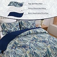 Vista 137 de DJY Juego de edredón de cachemira marrón, tamaño Queen, juego de colcha bohemia de 3 piezas, ropa de cama de microfibra suave y ligera con estampado