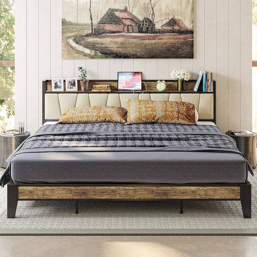 kiyommyページ Amazon.com: Kiivakii King Size Bed Frame with 12 Storage