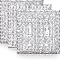 Vista 21 de Gaocai 1 pieza de placas de interruptor de diamantes de imitación brillantes plateadas y cubiertas de enchufes Placas de pared Cubierta