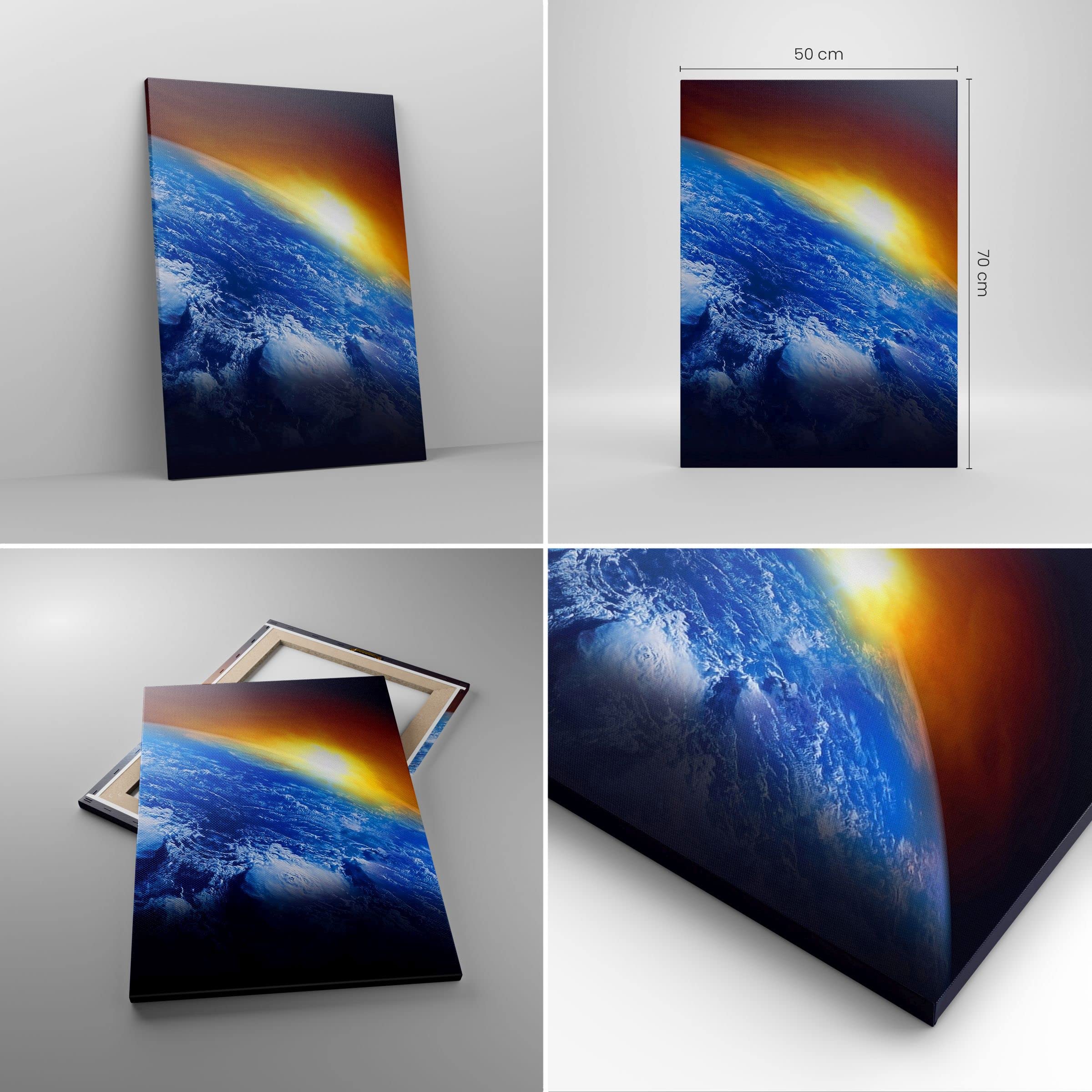 Lienzos decorativos Galaxia tierra espacio Cuadro Sobre Lienzo Moderno Vertical 50x70cm Cuadros Decoracion Salon Dormitorio Cocina Cuadros Pared Imágenes Wall Art Prints Decor Canvas PA50x70-2335