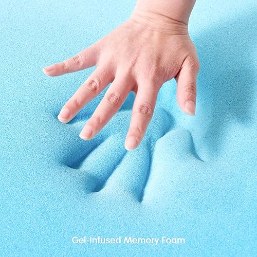 Vista 11 de CHUN YI Cubrecolchón de espuma viscoelástica de 3 pulgadas, tamaño individual, con infusión de gel, para aliviar la presión, almohadilla de colchón