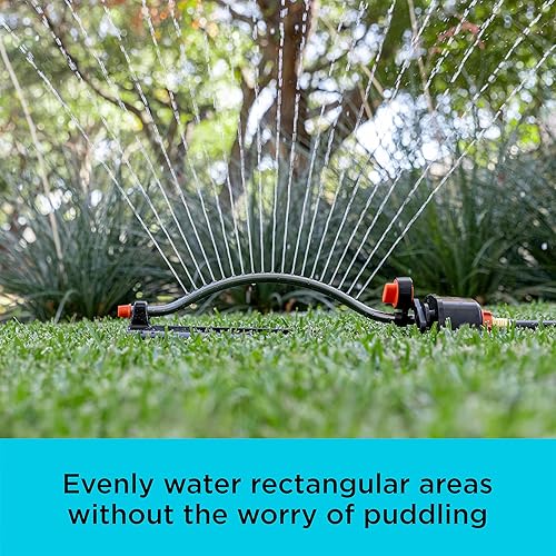 Miniatura 5 de Black + Decker - Aspersor oscilante de metal de 3,600 pies cuadrados, duradero, ajustable, cobertura uniforme de riego BD3435