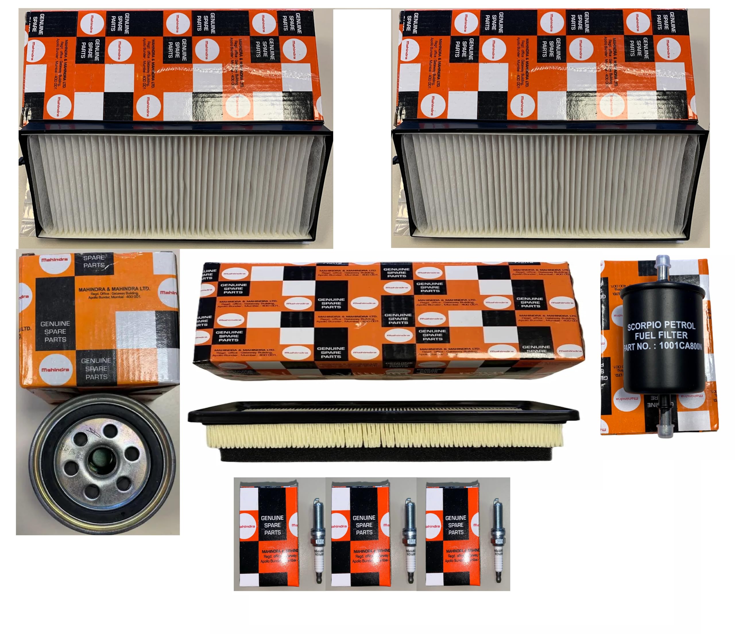 KIT TAGLIANDO COMPLETO MAHINDRA KUV 100 8 PEZZI, FILTRO ARIA, FILTRO ANTIPARTICOLATO, FILTRO OLIO, FILTRO CABURANTE, 3 CANDELE