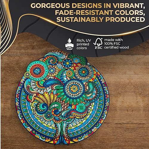 Miniatura 5 de ZenChalet - Rompecabezas de madera floral retro de 200 piezas - Rompecabezas de madera únicos para adultos, desafío cerebral genial - Gran regalo