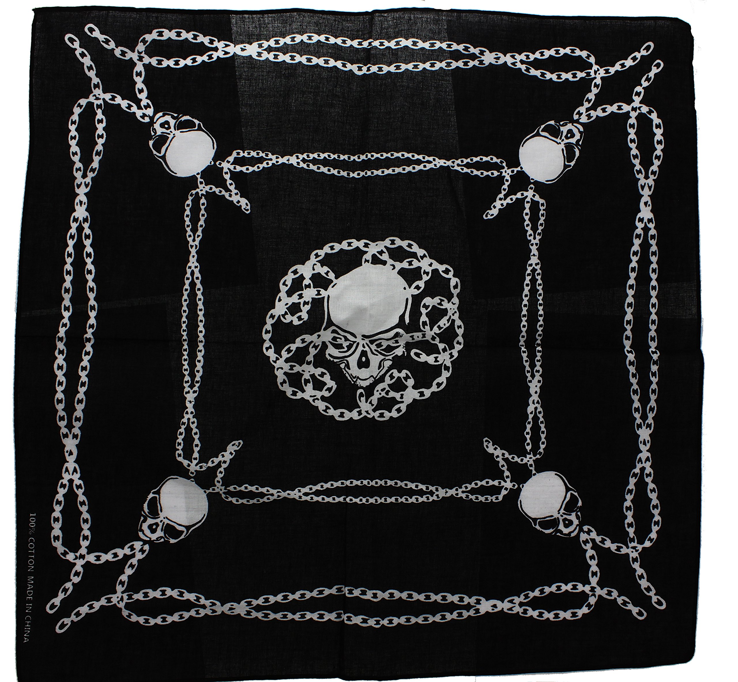 Zac's Alter Ego Large Skull with Chain Border Cotton Bandana