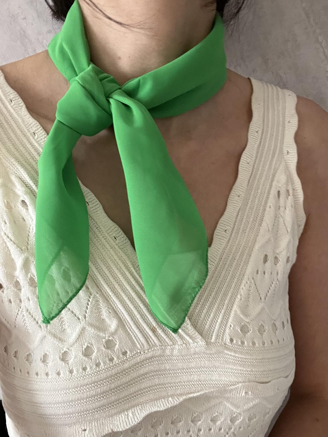chiffon neckerchief for women neck scarf 23.6''x23.6''