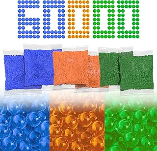 Fun Kiwi Gel Ammo Refill 6-Pack - 60,000 7.5mm Gel Ball Blaster Ammo - 10,000 7-8 mm Balls Per Pack - Water Gel Beads - Toy Gun Ammo for Any Gel Ball Blaster Gun - Water Beads Bullets