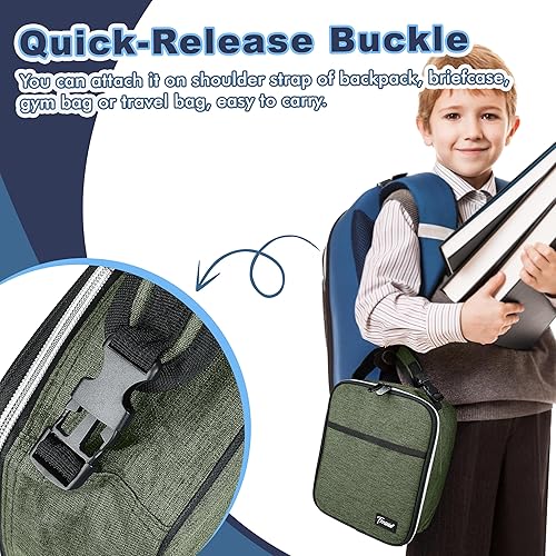 Miniatura 4 de Tirrinia Lonchera térmica para niños de vuelta a la escuela, lonchera pequeña portátil para oficina, trabajo, picnic, lonchera compacta reutilizable