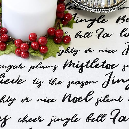 Miniatura 3 de Camino de mesa de Navidad, bufanda de tocador blanco hueso, 100% algodón, decoración de fiesta para el hogar, cocina, comedor, vacaciones, tela