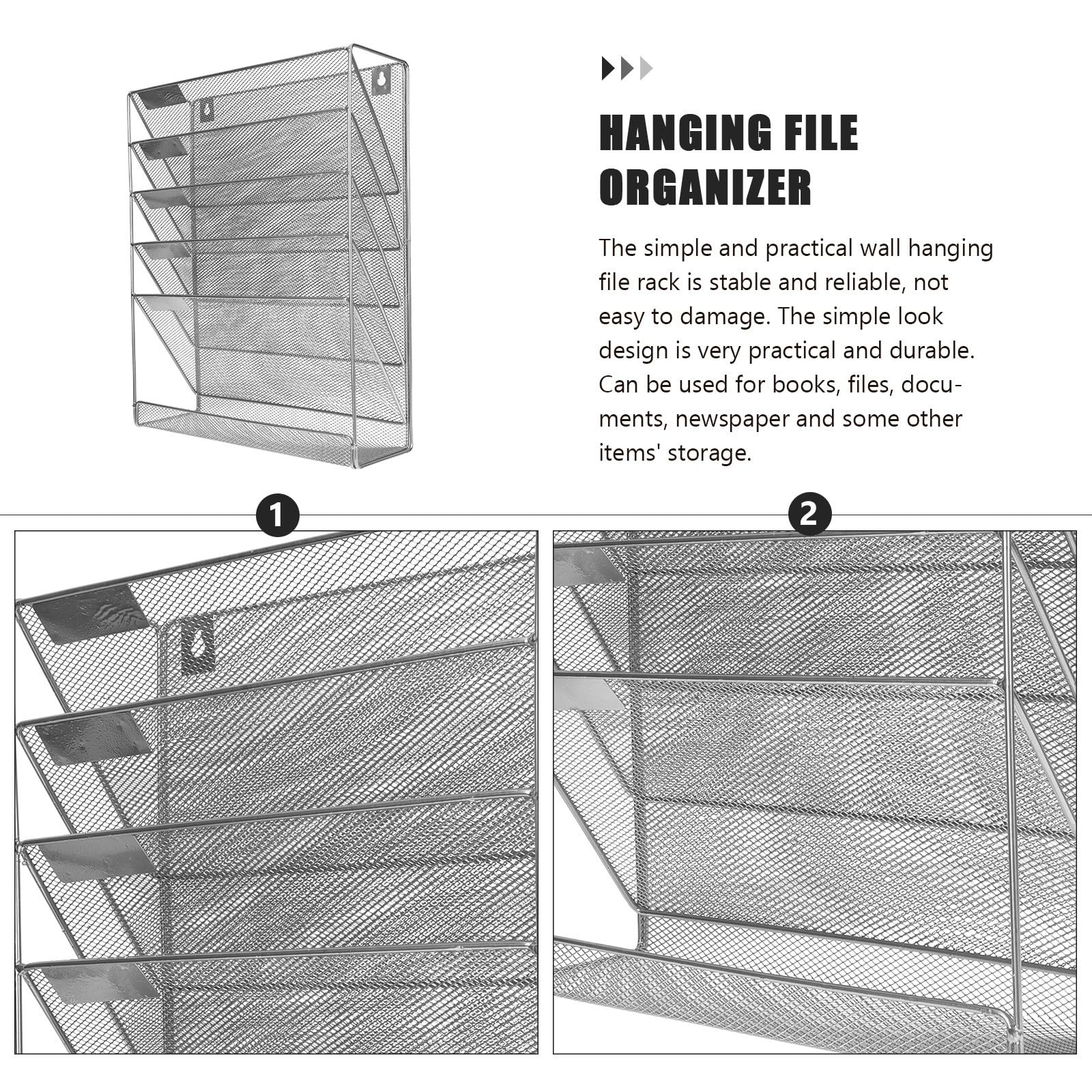 Portadocumenti da Parete in Metallo, Organizer File Multi Livello